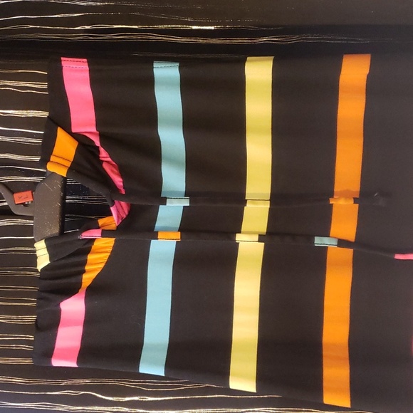 NWOT Beach Covered Up Hooded Lightweight Rainbow  Striped Summer Dress Pockets - Picture 8 of 16